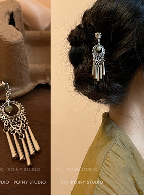 复古风苗银发簪女小众设计气质高级感盘头发钗步摇簪子民族风头饰