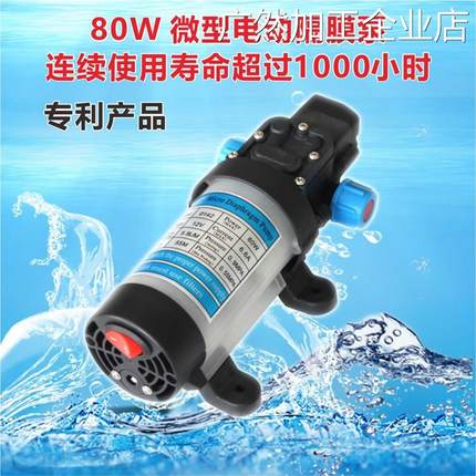 12V24V80W带风扇动隔膜水泵农用自吸打药泵喷雾直流高压洗车泵电