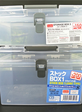 日本DAISO/大创化妆品面膜桌面收纳药品盒药箱家用急救箱透明CD盒