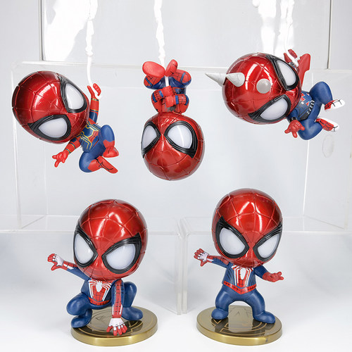 Q版蜘蛛侠摇头公仔 男孩生日礼物潮玩联盟手办玩具桌面摆件盲盒