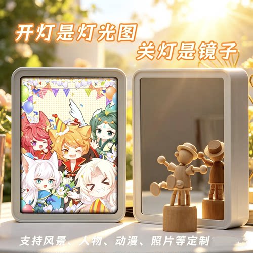 奇喵君故事猫七夜四月发光镜子画