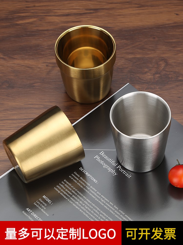 304不锈钢饮料水杯韩式双层