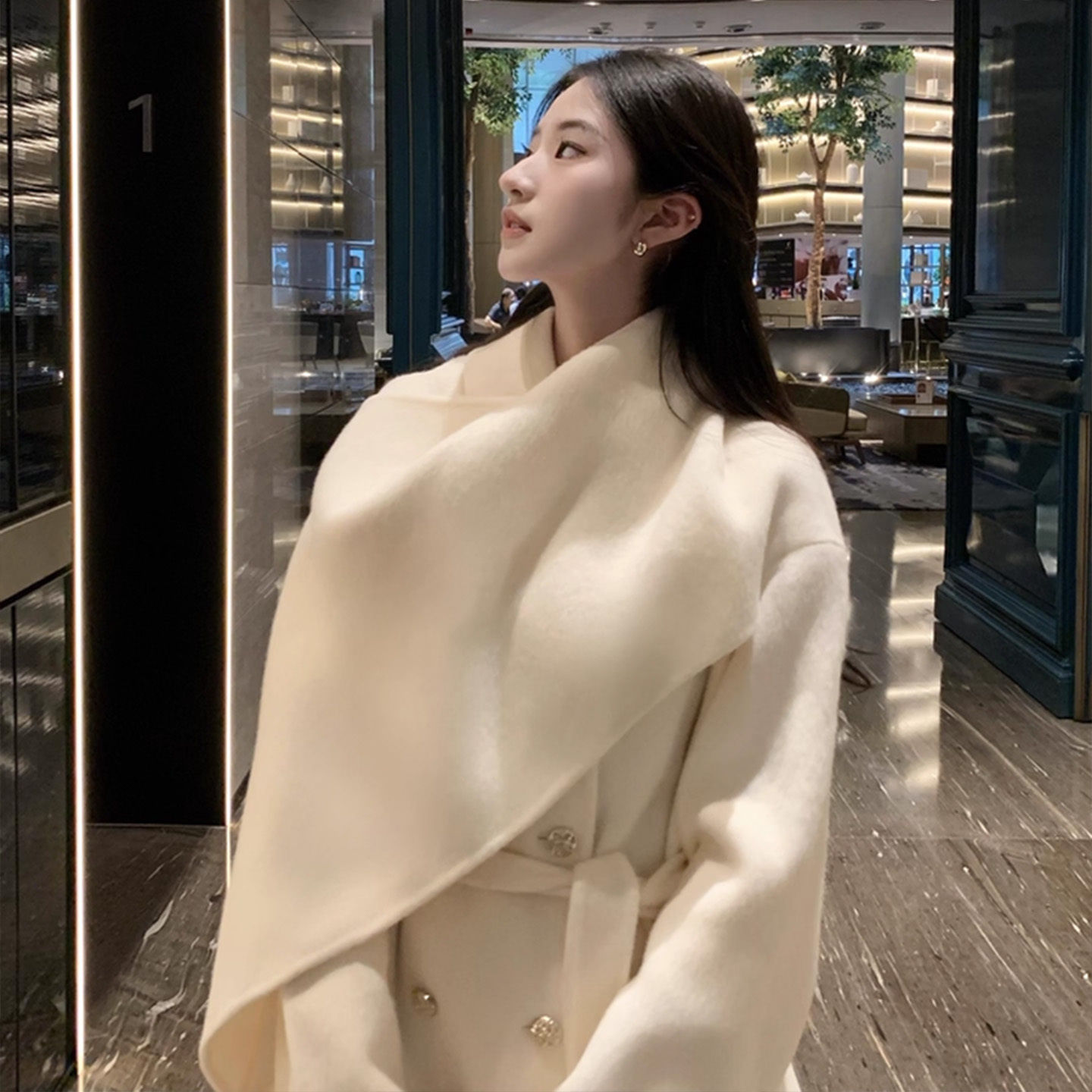 大披肩围巾斗篷双面秋冬毛呢外套