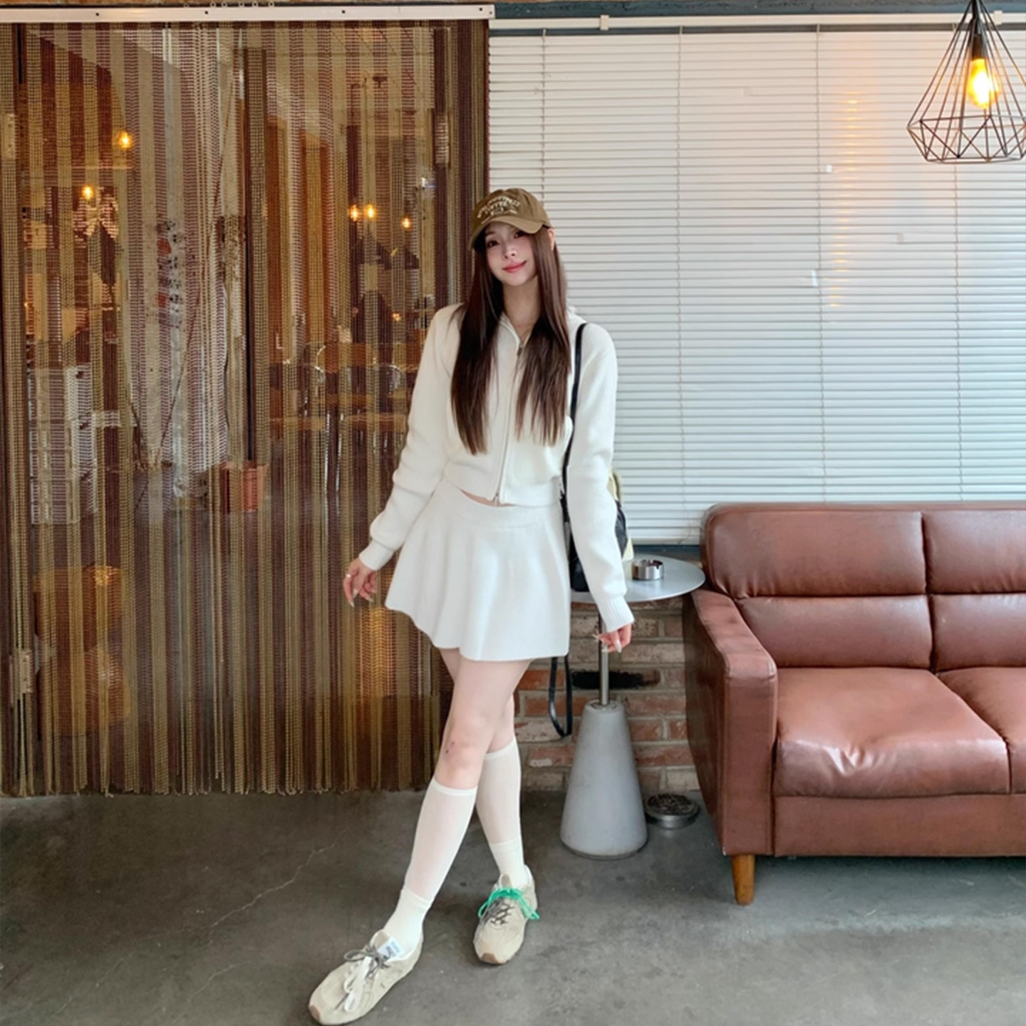 2025初秋新款极简慵懒风毛衣开衫半裙套装温柔气质两件套女小个子