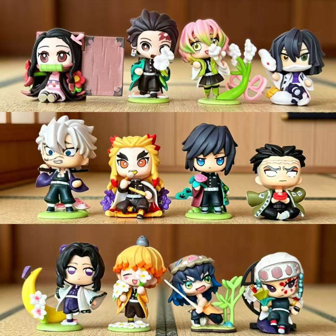 鬼灭之刃诞生花系列盲盒炭治郎祢豆子善逸手办公仔周边桌摆件