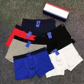 内裤 棉舒适透气潮流个性 平角裤 冠军男士 纯色中腰短裤 拍3条送礼盒