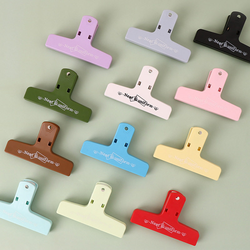 简约多功能莫兰迪色磁吸长尾夹学