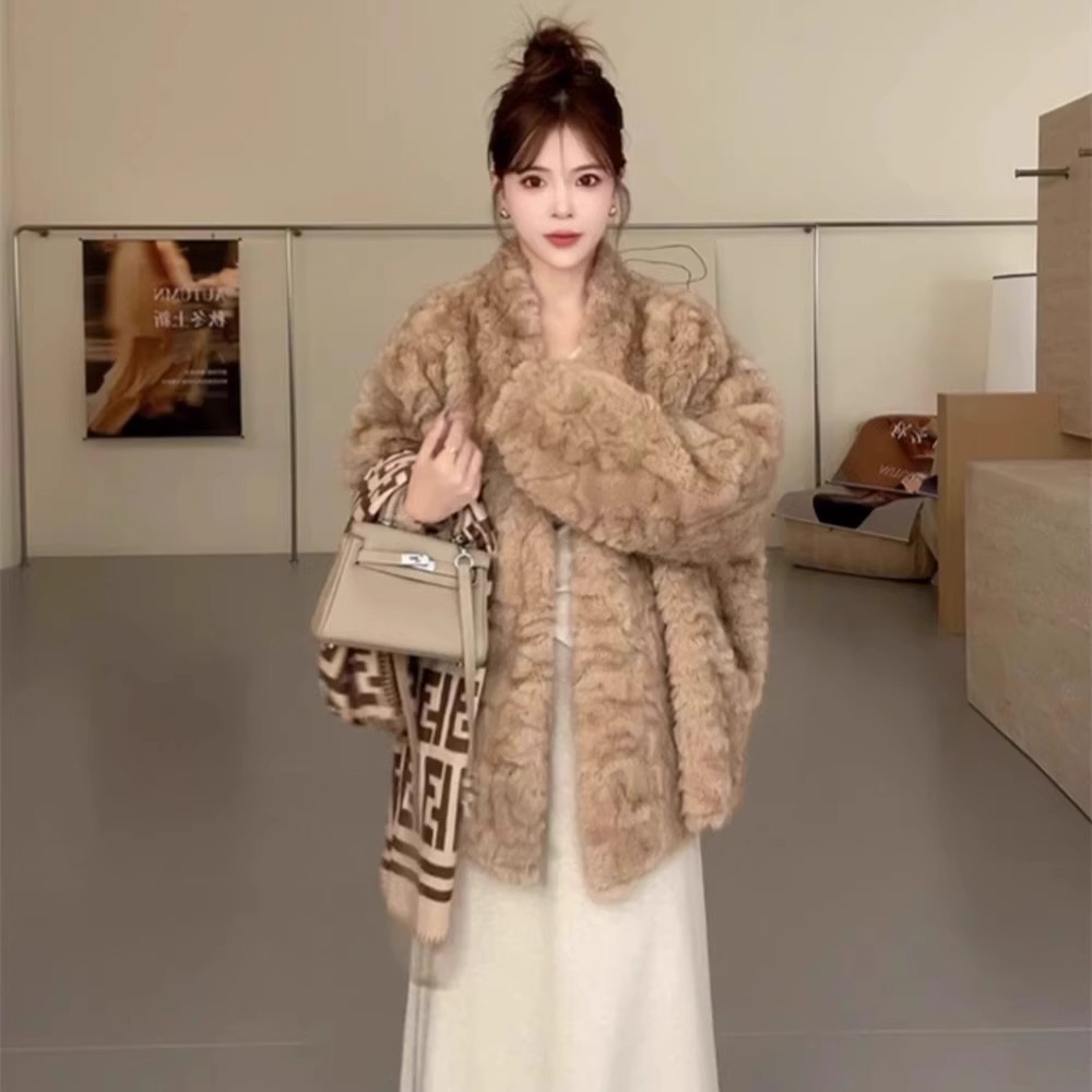 2025新款皮毛一体女仿水貂绒冬季慵懒宽松显瘦环保皮草毛毛外套