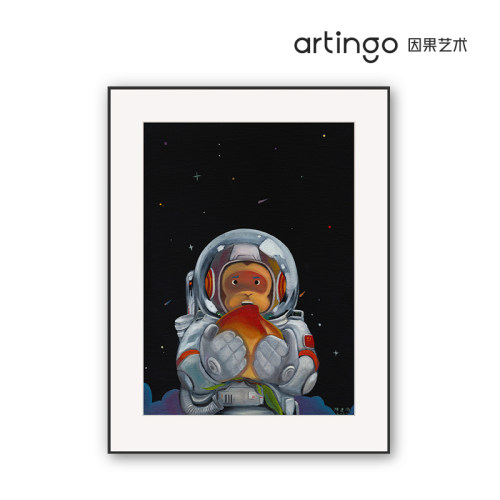 孙悟空陈建周签名版画宇航员桃子