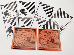 航空防火标空运 限货机 9类电池杂项 危险品 物流发货用警示标签