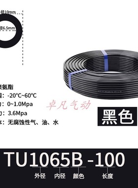 新款原装气管PU管TU0604/0425/0805/1065/1208/1612-100BU现货