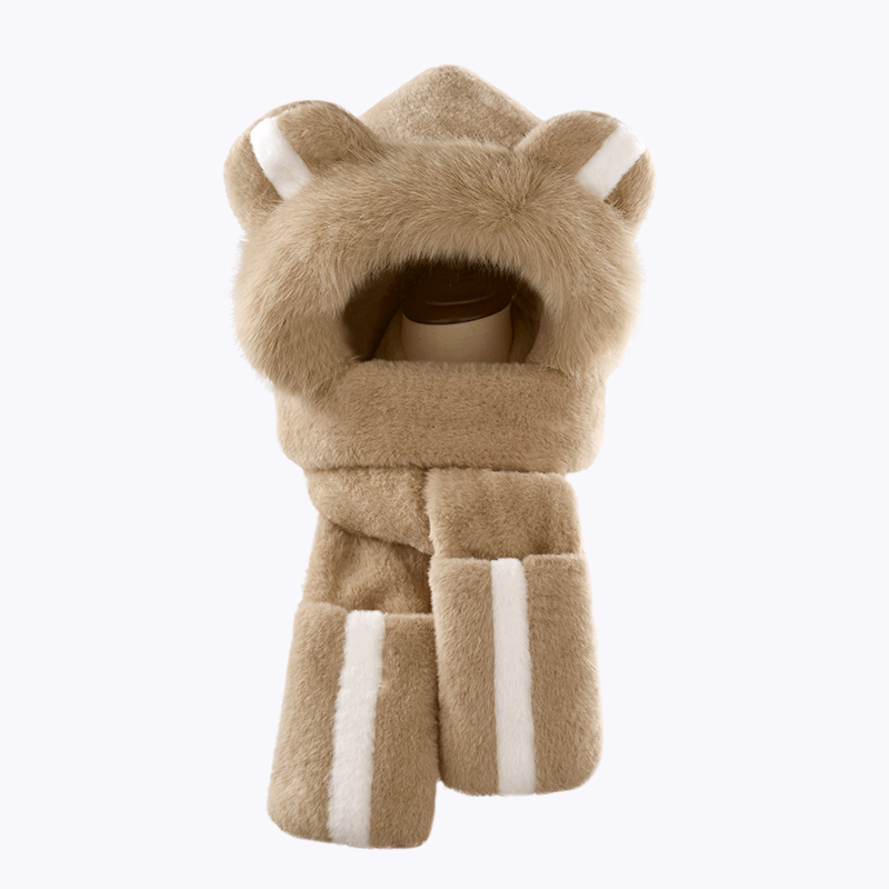 清仓小熊围巾手套帽子女冬季加厚