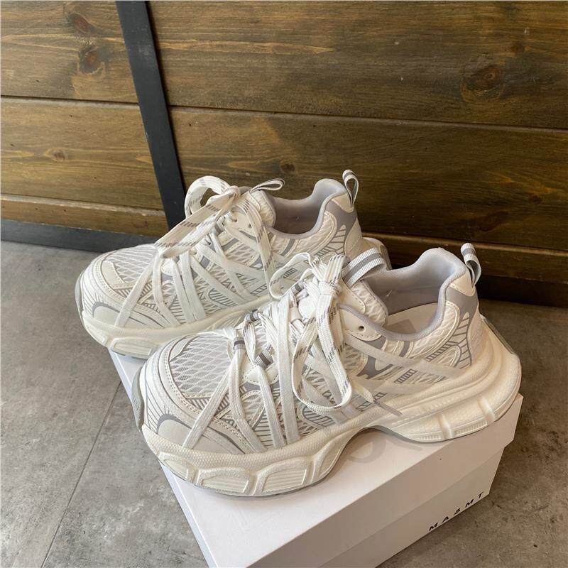 巴黎厚底增高老爹鞋女2026新款春夏季休闲运动鞋网面透气跑步女鞋