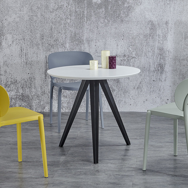 北欧家用餐桌现代简约铁艺奶茶店圆桌金属休闲洽谈桌简易咖啡桌子