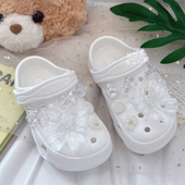 2025新款 夏季 女童时尚 公主水晶蝴蝶凉拖鞋 百搭防滑洞洞鞋 儿童软底