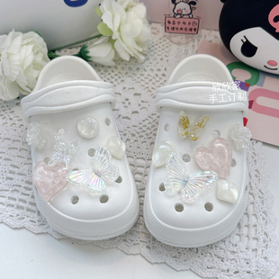 蝴蝶沙滩洞洞鞋2025新款夏款eva材质防滑拖鞋女童洋气公主风拖鞋