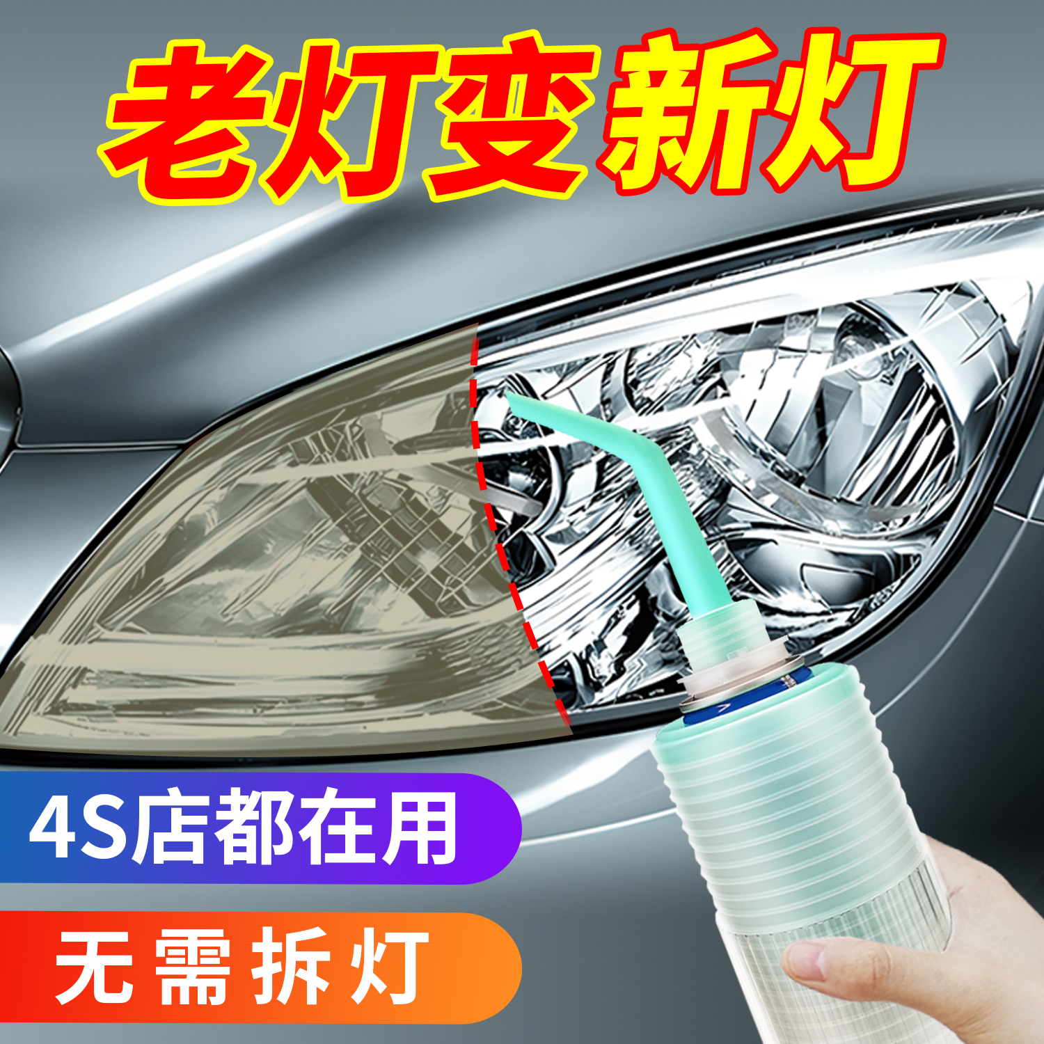 大灯翻新修复液发黄划痕还原清洗抛光速亮工具套装汽车灯罩漆神器