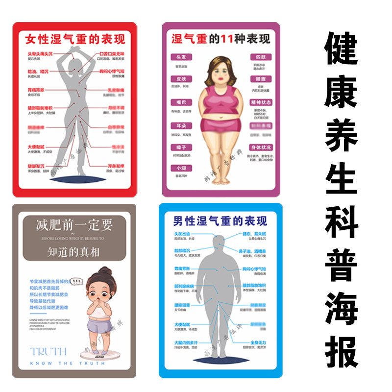 湿气重的11表现宣传科普图健康减肥瘦身场所养生调理减肥亚克力牌