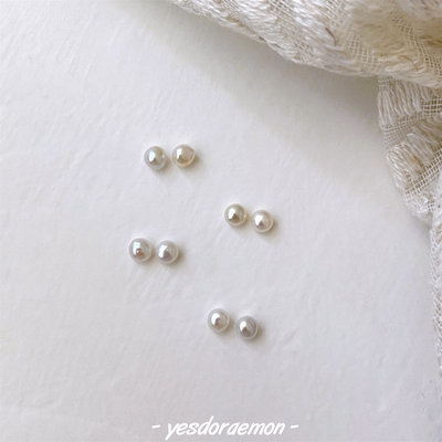 s925纯银超迷你天然异形珍珠耳钉