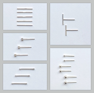 s925純銀迷你一字耳棒耳釘耳飾 養(yǎng)耳洞睡覺(jué)不用摘 圓珠方塊耳針