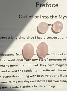 正桃花！粉粉惹人爱 极简气质天然粉晶耳钉复古耳饰 无耳洞耳夹