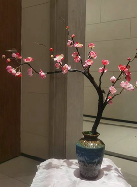 新中式仿真腊梅陶瓷花瓶摆件