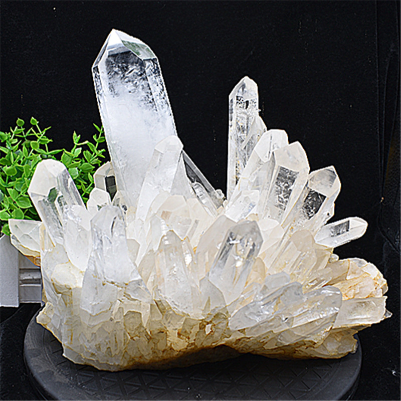 天然白水晶晶簇长牙通透原石标本摆件大块饰品家居装饰消净磁化纯