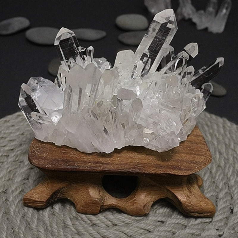 纯天然白水晶晶簇原石喜马拉雅原奇石