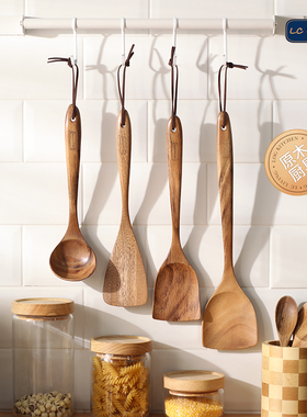 泰国lcliving相思木实木无漆无蜡防霉原木厨具不粘锅铲子饭勺汤勺