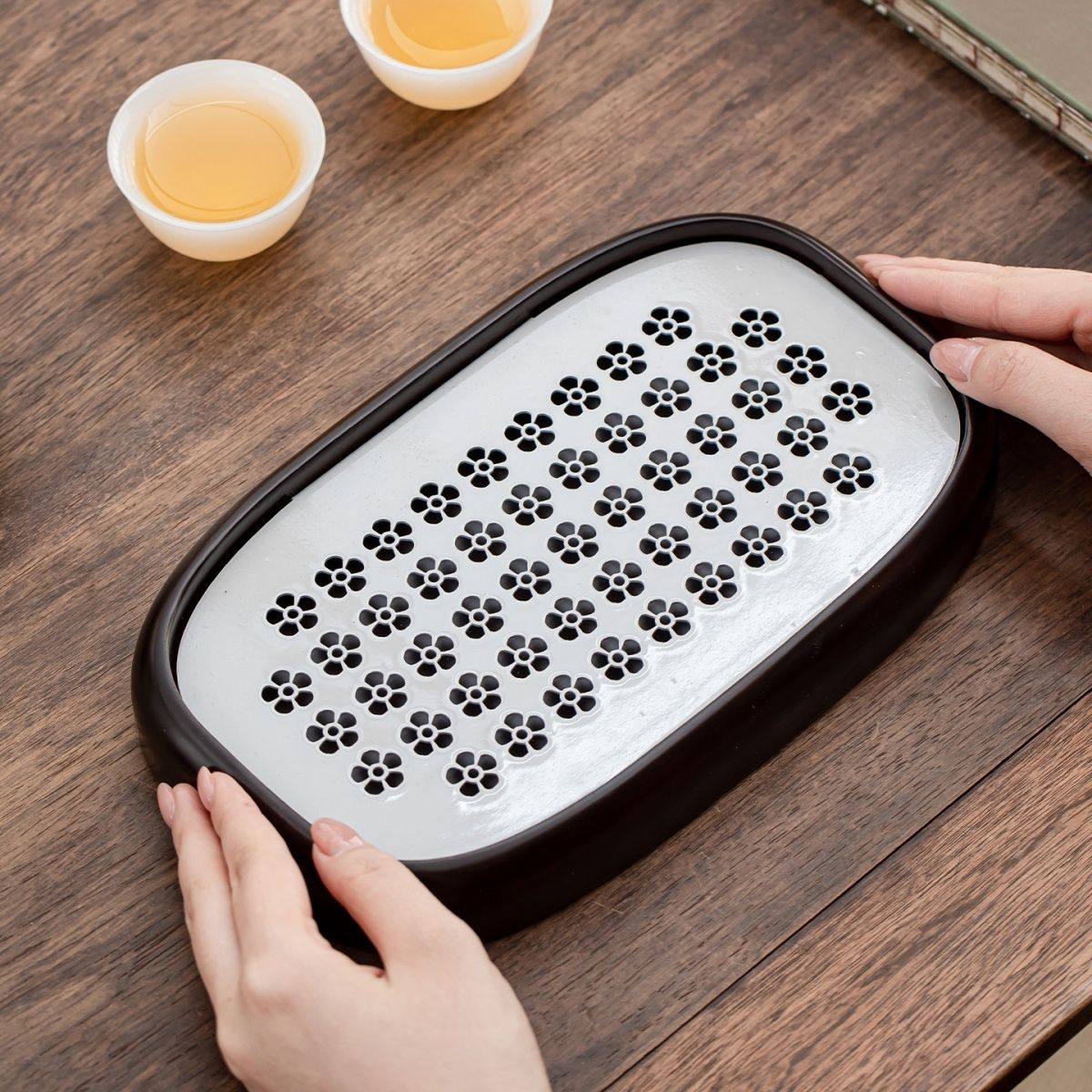 轻奢高级感竹制茶盘家用中式储水小型茶台沥水托盘功夫茶具干泡盘,餐饮具,茶盘,淘宝优惠券,粉丝福利购,淘宝优惠卷