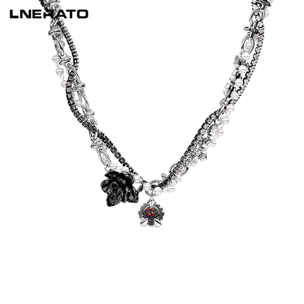 LNERATO露娜依蕾托神坛系列黑茉莉多层缠绕项链女个性叠戴锁骨链