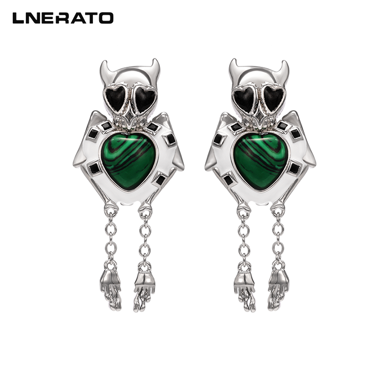 LNERATO恶魔骷髅爱心耳钉