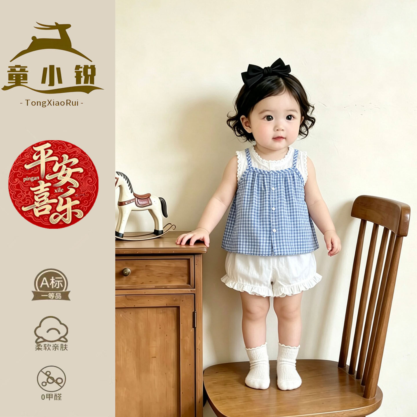 女童夏装套装两件套薄款吊带衣包屁裤小月龄宝宝夏天婴儿衣服超萌