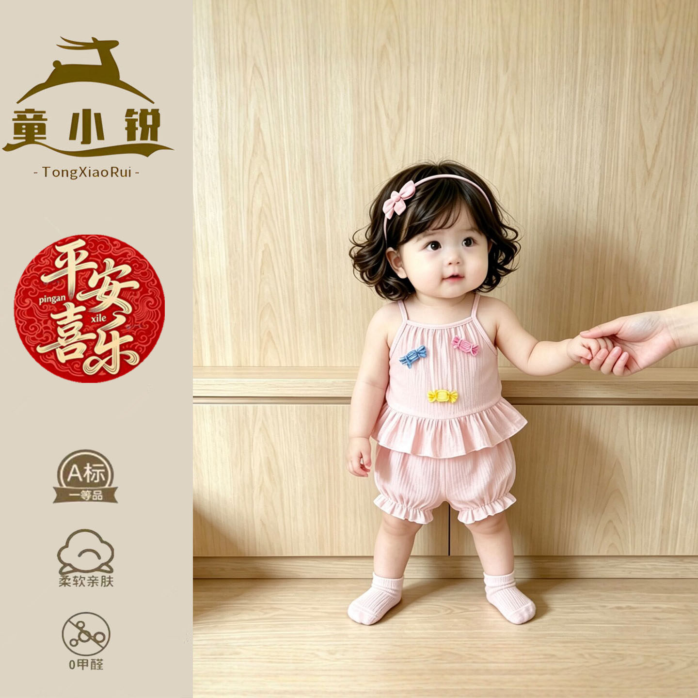 婴儿夏薄款衣服分体套装女宝宝周岁礼服超好看女童夏装吊带两件套