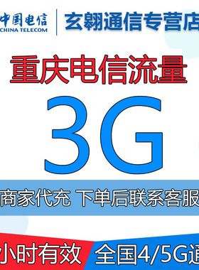 重庆电信流量充值3G全国通用流量中国电信流量包加油包24小时有效