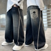 帅气时髦帅气大童裤 男童牛仔裤 子 长裤 男孩宽松长裤 春秋装 2025新款