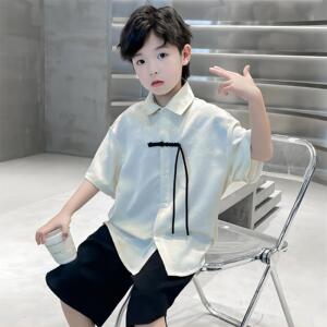 新中式男童汉服套装儿童唐装提花夏季薄款中国风古装男孩礼服童装