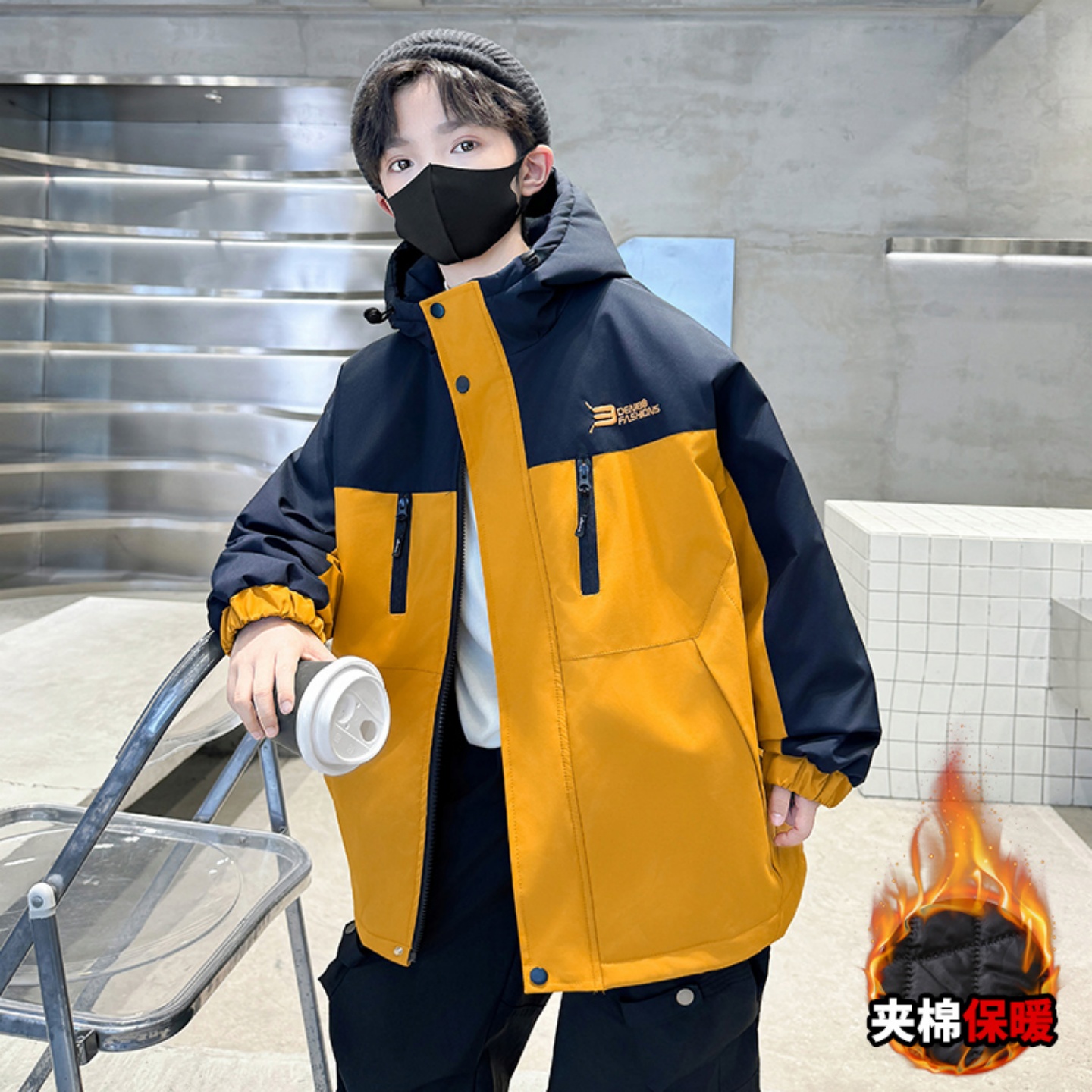 大童二棉冲锋衣冬季男孩棉袄