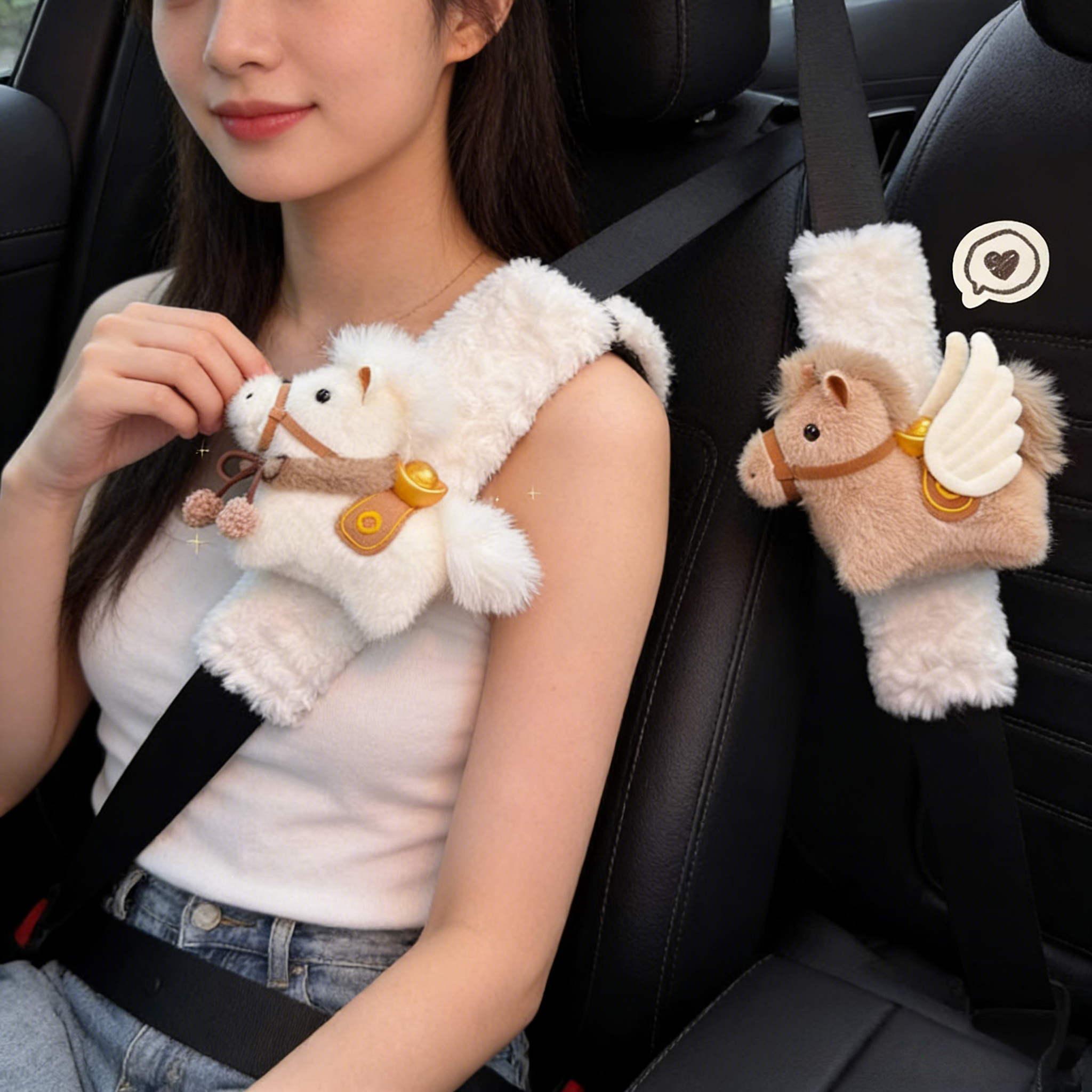 马上有钱汽车安全带护肩套装饰防磨衣服可爱高级感女创意一对情侣