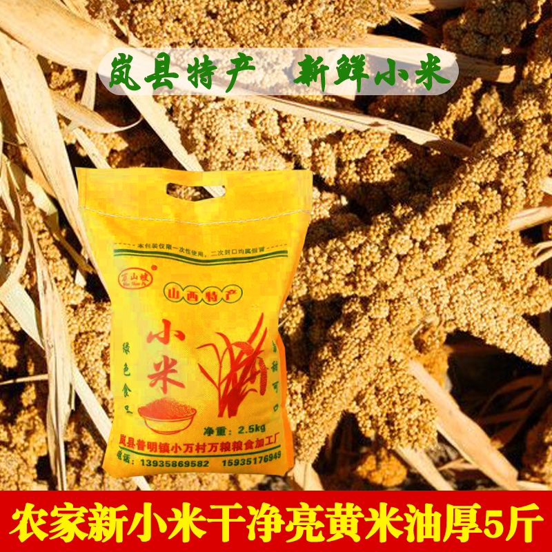 山西岚县新黄小米万山坡黄小米农家自种月子米宝宝稀粥米油厚5斤