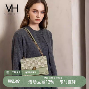VH女包缇斯女神系列艺集方包老花拼接腋下单肩包链条斜挎包