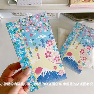 原创A6窄本漫花纪高颜值手账本横线空白学生笔记本手账拼贴定页本