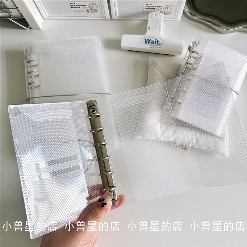 简约三折活页笔记本M5外壳A6超多插袋便携贴纸小卡照片手账收纳本