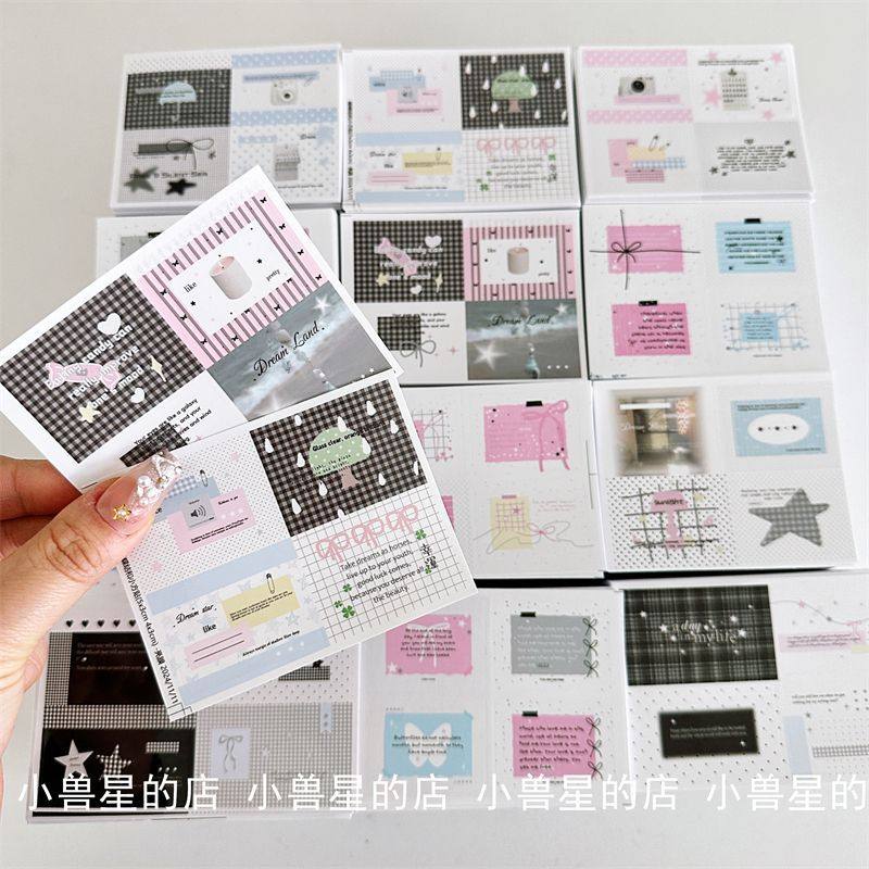 ins风盐系小方贴可爱蝴蝶结韩系芭蕾风简约出卡打包材料 封口贴纸