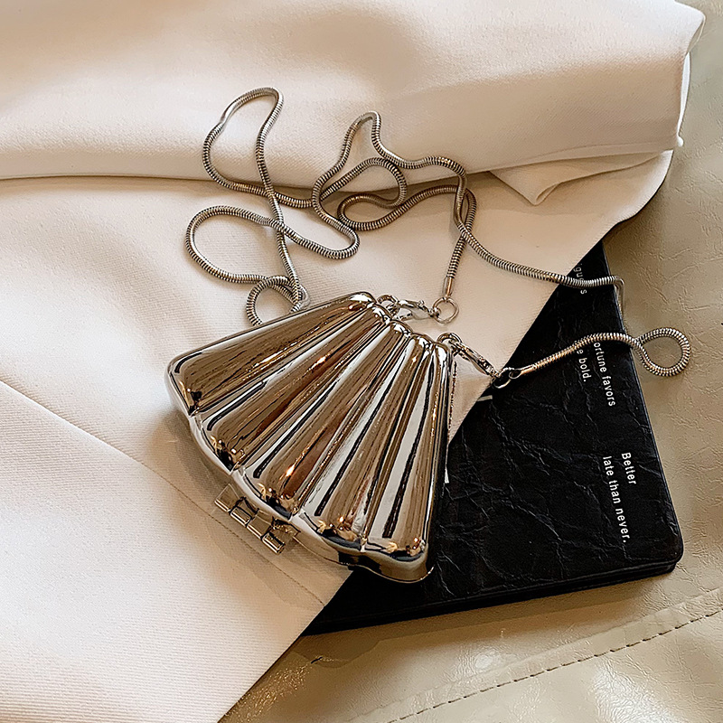 跨境2025夏时尚晚宴包优雅精致扇形贝壳包女士法式小众迷你手提包