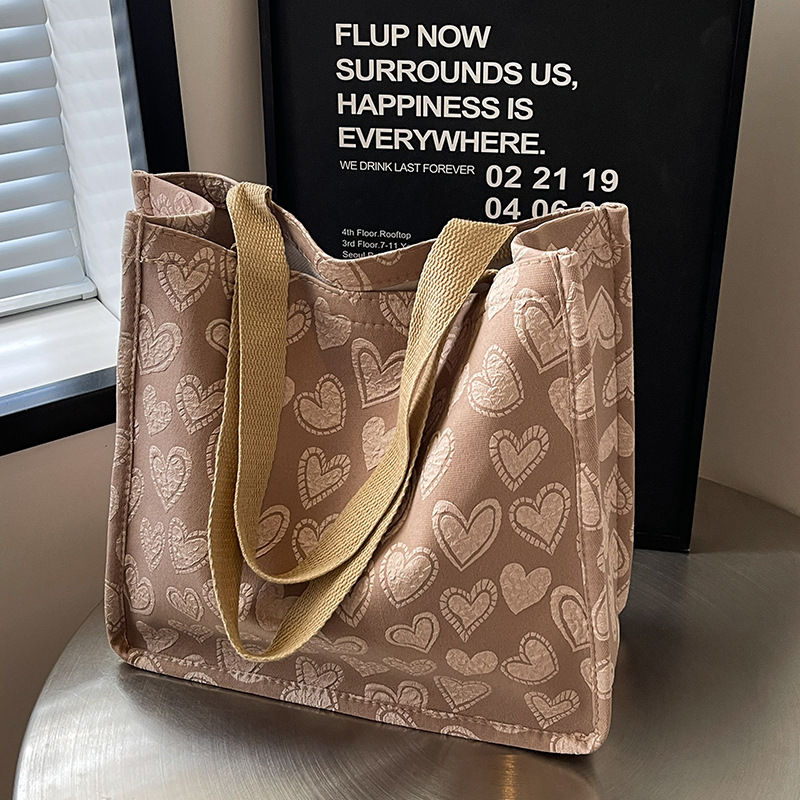 高中生上课帆布包包女2025新款通勤托特包ins小众百搭单肩手提包