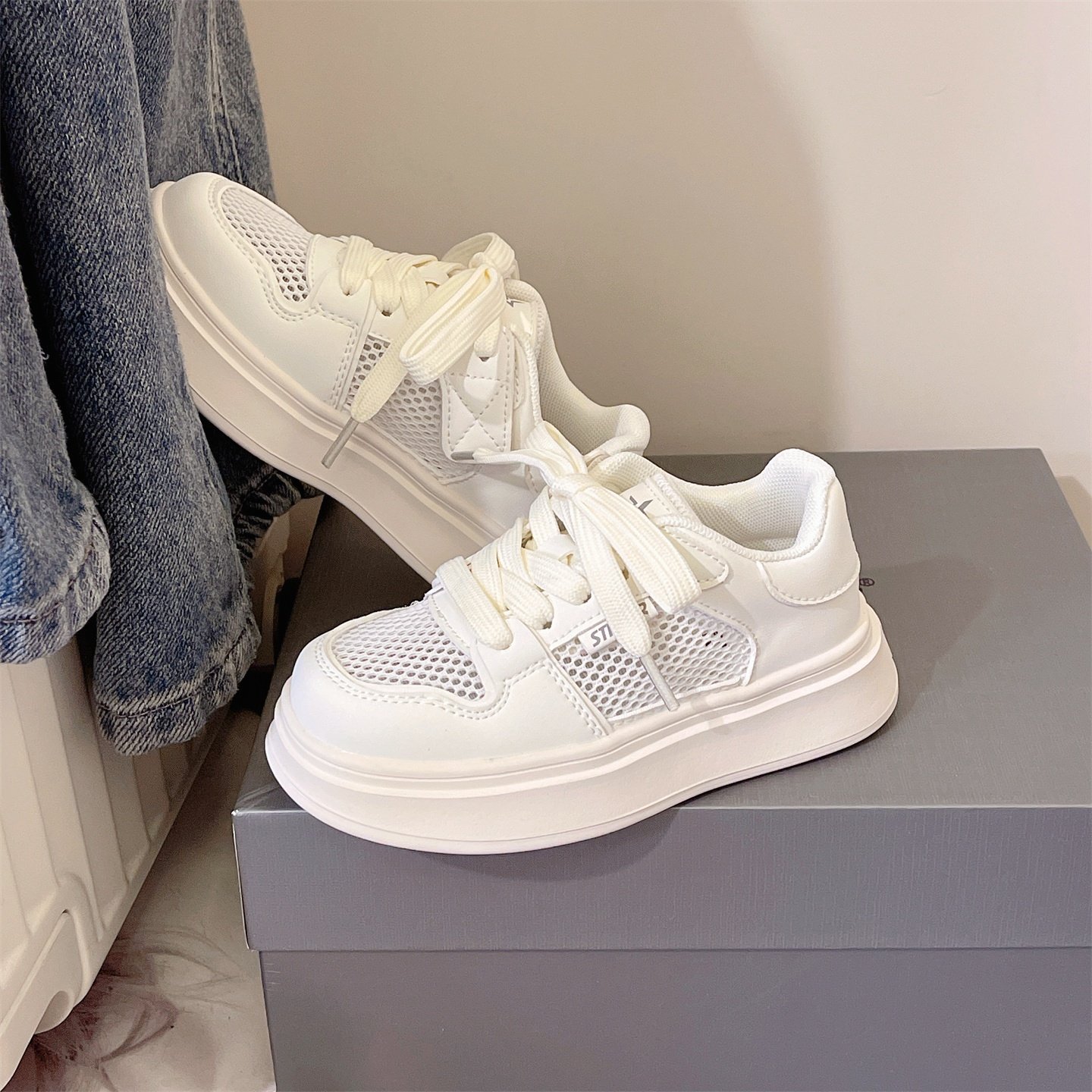 2026年新款春夏女童小白鞋透气单网厚底儿童板鞋韩版休闲时尚网鞋,童鞋/婴儿鞋/亲子鞋,板鞋,淘宝优惠券,粉丝福利购,淘宝优惠卷