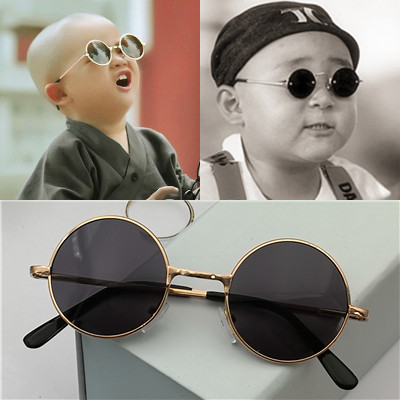 儿童太阳镜小孩复古圆形
