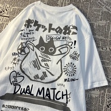 广州十三行夏季外贸~2025新款韩版简约纯棉男女短袖T恤宽松上衣潮