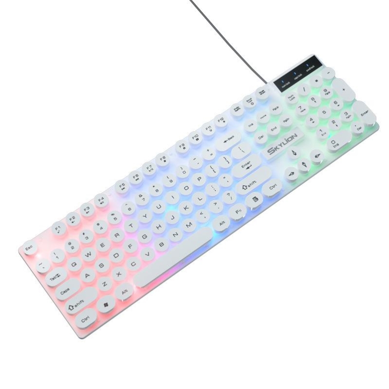 无线电脑键盘鼠标套装发光台式USB商务机械手感游戏无声静音吃鸡